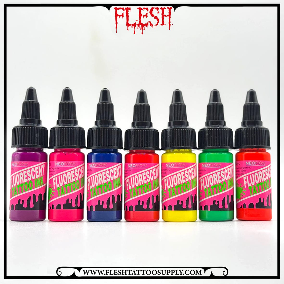 7ad9ee82909746b58d9a8d70ceeba4ab.jpg رنگ فلورسنت بلک لایت تتو NEO FLOW 15 ml