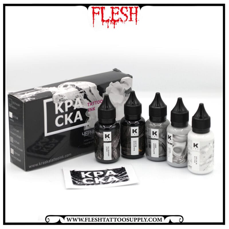 ست رنگ تتو بلک اند گری BLACK & GREY 5set