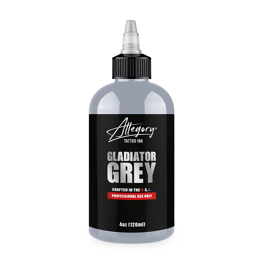 بطری رنگ تتو طوسی متوسط Allegory Gladiator Grey حجم 120 میل 4 اونس بطری رنگ تتو طوسی متوسط Allegory Gladiator Grey حجم 120 میل 4 اونس